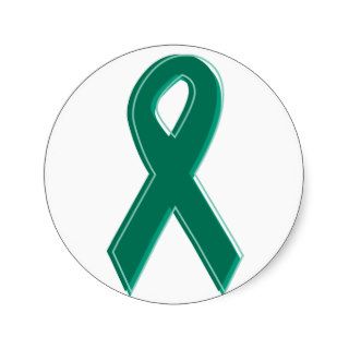 Green Awareness Ribbon Round Stickers