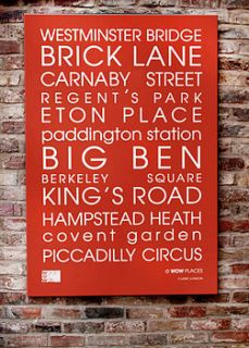 wow 'classic london' personalised canvas by words on walls
