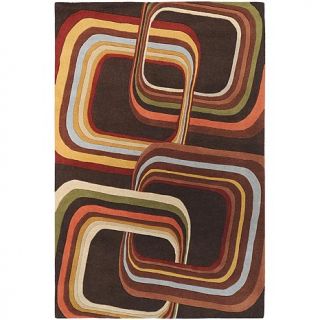 Forum Chocolate Square Design Area Rug