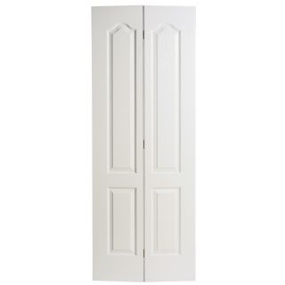 ReliaBilt 2 Panel Arch Top Hollow Core Textured Molded Composite Bifold Closet Door (Common 80.75 in x 36 in; Actual 79 in x 35.5 in)
