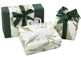 mistletoe gift wrap set by amber burge