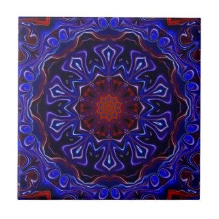 Blue Geometric Star Abstract Tile 209
