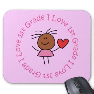 Cute I Love 1st Grade Mouse Pad