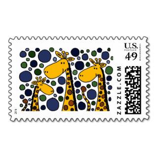 Giraffe Family Art Abstract Stamps