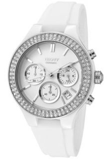 DKNY NY8185  Watches,Womens Chronograph White Crystal White Dial White Rubber, Chronograph DKNY Quartz Watches