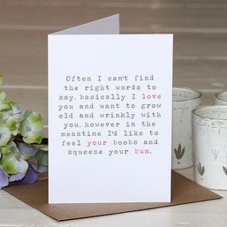 'love your bum' greetings card by slice of pie designs