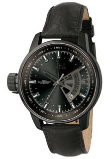 Invicta 6516  Watches,Mens Force Black Dial Black Leather, Casual Invicta Quartz Watches