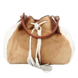 Luxury African Springbok Skin Leather Handbag   Jabulani White Clothing
