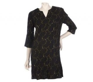 RUYI Crinkle Cotton Embroidered Cover Up Tunic —