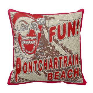 Pontchartrain Beach Clown Pillow