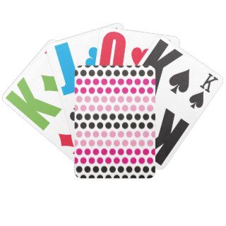Polka Dots Pink and Black Bicycle Playing Cards