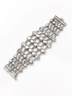 Silver & Glass Stone Multi Row Bracelet by Lee Angel