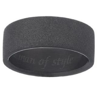 0mm Engraved Band in Black Shimmer Ion Plated Stainless Steel (1