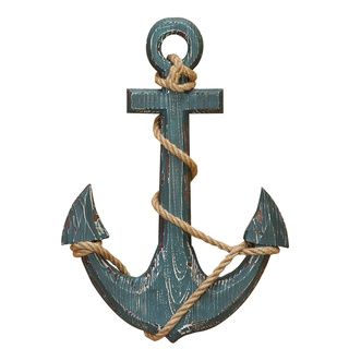 Wood Anchor with Rope Accent Pieces