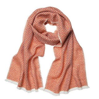 herringbone weave cashmere scarf by ocabini