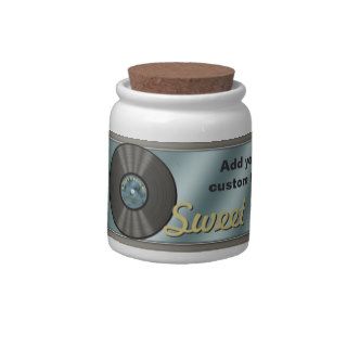Personalized Vintage Vinyl Record Candy Jars