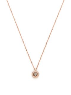 Rose Gold & Diamond Circle Pendant Necklace by KC Designs