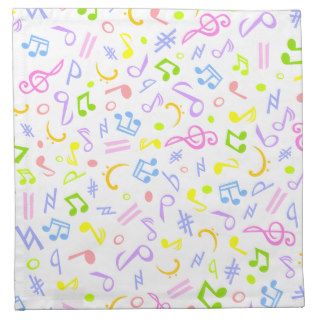music notes printed napkin