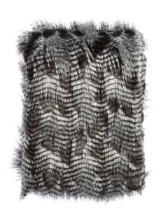 Gray Peacock Faux Fur Throw by Tourance