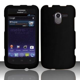 For ZTE Avid 4G N9120 (MetroPCS) Rubberized Cover Case   Black Cell Phones & Accessories