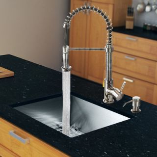 Vigo 23 x 20 Single Bowl Kitchen Sink with Sprayer Faucet