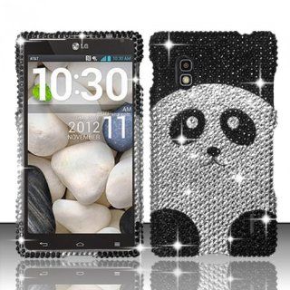 For LG Optimus G E970 (AT&T) Full Diamond Design Cover   Panda Bear FPD Cell Phones & Accessories