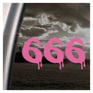 Bloody 666 Satanic Number Of The Beast Pink Decal Pink Sticker   Themed Classroom Displays And Decoration