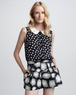 Milly Susie Printed Pleated Shorts