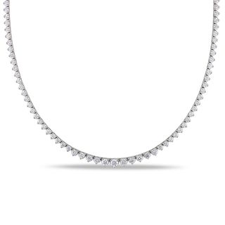 Miadora 14k White Gold 6 1/2ct TDW Diamond Tennis Necklace (G H, I1 I2) Miadora One of a Kind Necklaces