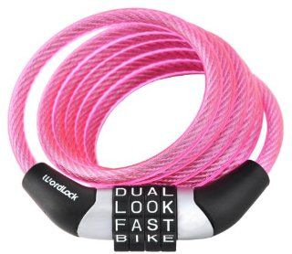 Wordlock CL 456 PK Non Resettable Combination Cable Lock, Blue, 4 Feet, Pink  Cable Bike Locks  Sports & Outdoors