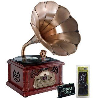 Pyle Turntable Record Player, Pre Amplifier, RCA Cable and Speaker Package   PTCDCS3UIP Classical Trumpet Horn Turntable/Phonograph with AM/FM Radio CD/Cassette/USB & Direct to USB Recording   PP999 Phono Turntable Pre Amplifier   PPHP885A 400 Watts 8&