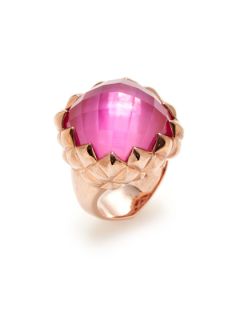 Superstud Faceted Pink Quartz & White Mother Of Pearl Doublet Pyramid Ring by Stephen Webster