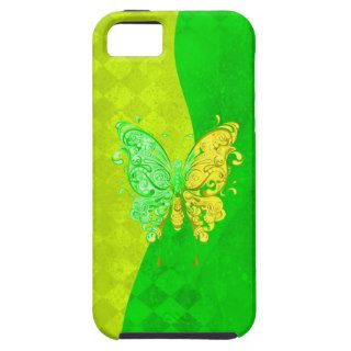 Neon Two Tone Butterfly in yellow and green iPhone 5 Covers