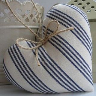 blue stripe nautical heart hanger by country home designs