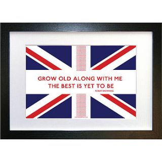 'grow old along with me' framed british print by love being british