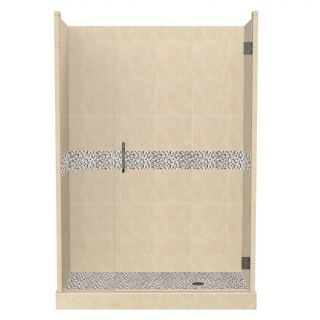 American Bath Factory Java 86 in H x 36 in W x 60 in L Medium with Accent Fiberglass and Plastic Wall Alcove Shower Kit