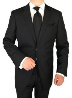 Luciano Natazzi Men's Black Two Button Cashmere Wool Suit at  Mens Clothing store