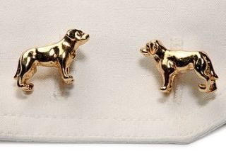 labrador cufflinks in 24ct gold on silver by simon kemp jewellers