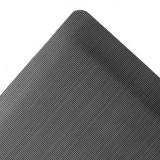 NoTrax Rubber 474 Ergo Anti Fatigue Mat, for Dry Areas, 3' Width x 5' Length x 1/2" Thickness, Black Floor Matting
