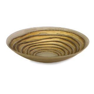 Shop 15.75" Aztec Gold Decorative Food Safe Rippled Glass Serving Bowl at the  Home Dcor Store