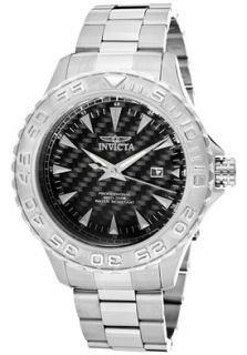 Invicta 12554  Watches,Mens Pro Diver Black Carbon Fiber Dial Stainless Steel, Casual Invicta Quartz Watches