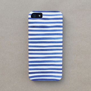 navy watercolor stripe case for iphone by apple cart
