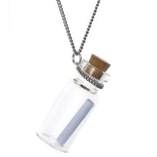 message in a bottle necklace by black pearl