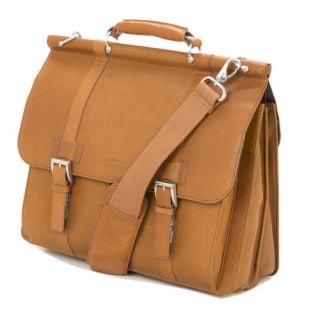Business Cases Double Gusset Leather Laptop Briefcase