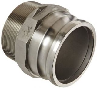 Dixon 300 F SS Stainless Steel 316 Boss Lock Type F Cam and Groove Hose Fitting, 3" Plug x 3" NPT Male Camlock Hose Fittings