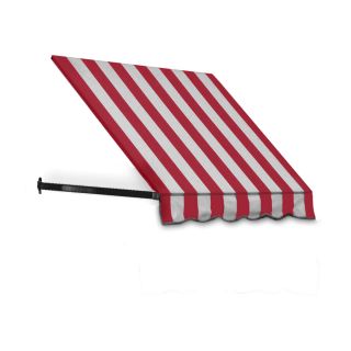 Awntech 12 ft 4 1/2 in Wide x 3 ft Projection Red/White Striped Open Slope Window/Door Awning