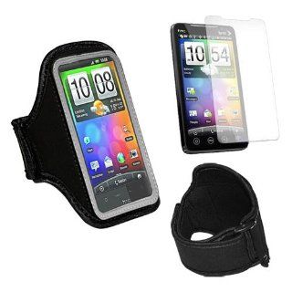 Skque Gray Sport Armband Case + cLear Screen Protector for HTC EVO 4G Android Phone Cell Phones & Accessories
