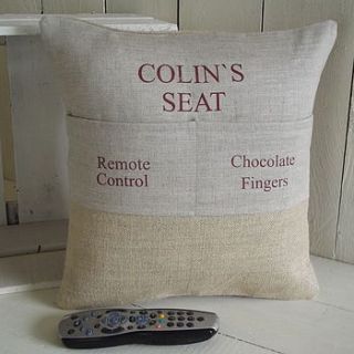 ' for him ' personalised pocket cushion by rustic country crafts