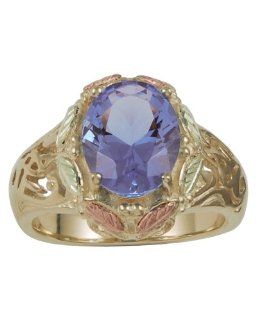 Black Hills Gold Mt. St. Helens Emerald Obsidianite Women's Ring SZ 7 Jewelry