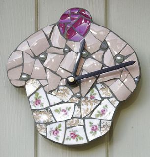 cupcake mosaic clock  by more mosaics